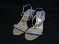 Salvatore Ferragamo フェラガモ ガンチーニ ウェッジソール サンダル ヒール サイズ6 1/2 (約24cm) 靴 シューズ ライトパープル系 DG5003