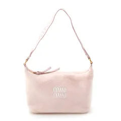 ミュウミュウ スピリット シーレ ミニバッグ コットン テリークロス パイル ロゴ刺繍 ワンショルダー バッグ クロスボディ 5NE841 ライトピンク【中古】