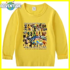 Tung Tung Tung Sahur トゥントゥントゥンサフール 長袖 ロンT カットソー 110 120 130 140 150 キッズ黒ブラック 青ブルー 白ホワイト グレー水色トップス服 Tシャツ イタリアンブレインロット 子供 tsrb9 FR