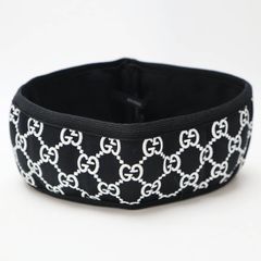 美品 GUCCI グッチ GG ネオプレン ネックウォーマー L ブラック/ホワイト S07-k034