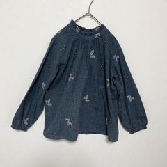 Quelle chance ケルシャンス カットソー 長袖 花柄 刺繍 グレー M 9号