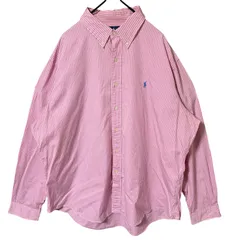 ストライプ ラルフローレン 2XL ボタンダウン ピンク シャツ メンズ  長袖
