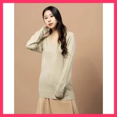 ★スタッフおすすめ★カシミアタッチシンプルニット【Vネックチュニック】 [N55 ◇身長164cm B73 W60 H85/モデル着用サイズF 上品　おすすめ おしゃれ　★売れ筋★　人気 高見え　高級感