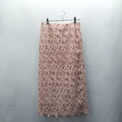 ◇ Θ AG by aquagirl 総レース ロング丈 タイト スカート サイズ40/L ピンクベージュ レディース E  【1410290008331】