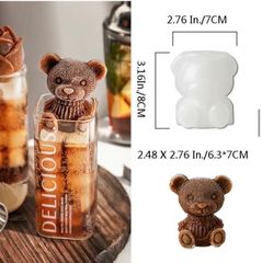 新品　シリコン　テディベア　製氷器　大きめ　8㎝　調理器具　4個セット　熊　クマ　カフェアート　お菓子作り　生活雑貨　日用品　　D718