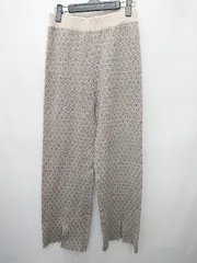 ◇ ⊇ GLOBAL WORK グローバルワーク スリット 総柄 ニット パンツ サイズF ベージュ系 ブルー レディース P  【1409090032097】のサムネイル