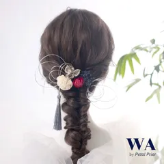 髪飾り 髪飾りセット 成人式 振袖 結婚式 ブライダル ヘッドドレス 卒業式 七五三 前撮り 青 ブルー シルバー 水引 ドライフラワー タッセル  K-145