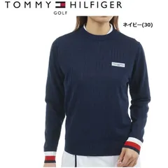 トミーヒルフィガー ゴルフ レディースドットロゴ クルーネックニット TOMMY HILFIGER GOLF THLA565 2025年秋冬モデル ネイビー(30)
