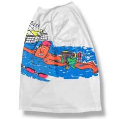 90s MIZUNO SPEEDO Print T-Shirt Made in USA 【L】 90年代 ミズノ スピード オールドサーフ プリントTシャツ シングルステッチ USA製 アメリカ製 古着 ヴィンテージ USED VINTAGE
