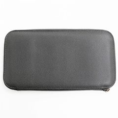美品●Valextra ヴァレクストラ V9L06 ラウンドジップ 12カード レザーロングウォレット/長財布 グレー イタリア製 箱/保存袋付き