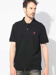ami 黒 ポロシャツ 新品タグ付き Ami De Coeur ポロシャツ ブラック | AMI PARIS