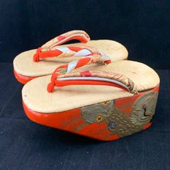 和装小物 ぽっくり下駄 こっぽり おこぼ下駄 畳表 金蒔絵 飛鶴 七五三