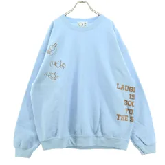 PEANUTS ピーナッツ PEANUT柄 長袖 トレーナー XL ライトブルー スウェット メンズ 古着