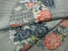 平和屋着物●小千谷紬　雪輪風景花文　正絹　逸品　未使用　CAAW3162utのサムネイル