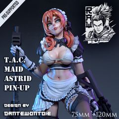 Ronin Arts Workshop | T.A.C. Maid Astrid 75mm | 3Dプリント ミニチュア フィギュア