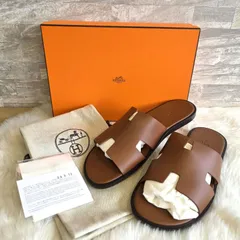 HERMES エルメス イズミール サンダル ブラウン 44 エルメス イズミール レザー サンダル 44 メンズ ブラウン S
