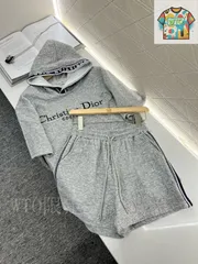 【今日WTO】Dior 2025 浮雕連帽上衣とショートパンツセット-AG59