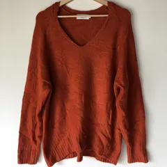 アズールバイマウジー Vネックニットセーター レディース M オレンジ 2701202510100023
