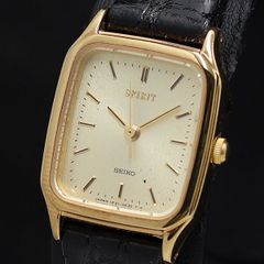 稼働 SEIKO SPIRIT クォーツ腕時計 ゴールド レディース スクエア