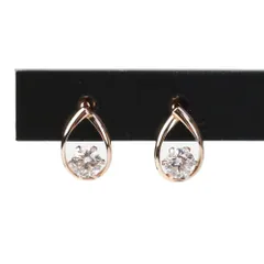 美品 4℃ ヨンドシー K10PG キュービックジルコニア ピアス ピンクゴールド レディース 古着 中古 USED