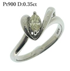 新品仕上げ済 Pt900 ダイヤ リング D:0.35ct イエローダイヤ マーキスカット プラチナ ダイヤモンド ♯1073011765