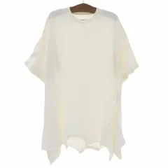 メゾンマルジェラ Maison Martin Margiela MM6 コットン100% ドッキング ビッグT シャツ トップス ワンピース ホワイト 白 sizeM [Y03327]