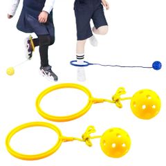 SALUDABLE スキップボール ホッピング 外遊び 公園 グッズ ジャンピングボール キャンプ (イエロー２個セット)