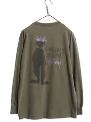 超希少　80s STUSSY オリーブ色 ロンTシャツシャドーマン OLD Stussy オールド ストゥーシー シャドーマン レア Tシャツ