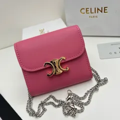 【本日限定】?Celine トリオンフ チェーンウォレット 10783 ? 高級本革＆チェーン付き！マルチ使い可能[本日特価|新品未使用品]
