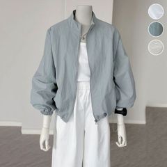 ライトアウター マウンテンパーカー UVカット レディース 立ち襟 ジャケット 長袖 軽量 薄手 ショート丈 ウィンドブレーカー カジュアル 夏 ジャンバー 紫外線対策 UV対策 日焼け防止服 chisai01