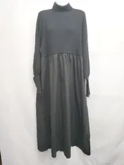 ◇ ⊇ APARTBYLOWRYS 切り替えデザイン 長袖 ロング ワンピース サイズL ブラック レディース E  【1507010000048】