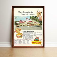 バーガーキング 1960年代 アメリカ ヴィンテージ 雑誌 広告 額付 ポスター