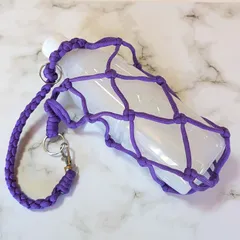 パラコード ボトルホルダー ドリンクホルダー ペットボトル ホルダー バンドメイド 推しカラー   500ml ムラサキ 紫 パープル むらさき