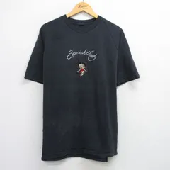 XL/古着 半袖 Tシャツ メンズ ベティちゃん ベティブープ 刺繍 黒 ブラック 25aug09 中古