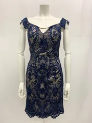 956 ROBE de FLEURS Glossy ローブドフルールグロッシー キャバクラ ドレス 総レース タイト ゴールド金具 キャバドレス M