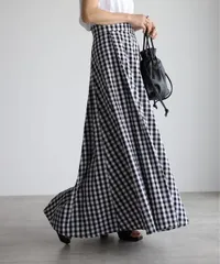 【未使用タグ付き】ギンガムチェックフレアマキシスカート Bonjour sagan　 sakishimatokyo