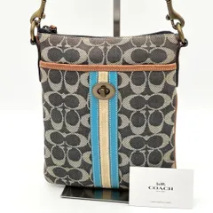 【良品】COACH デニム シグネチャー ポシェット ショルダーバッグ ブルー