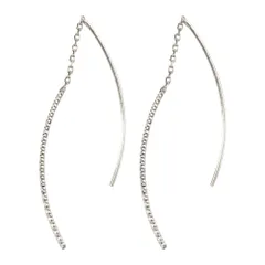 【シルバー×ピアス】[Cream dot. クリームドット公式] ピアス レディース アメリカン 金属アレルギー ニッケルフリー ライン 揺れる チェーン 上品 シンプル オフィス 通勤 会社 きれいめ