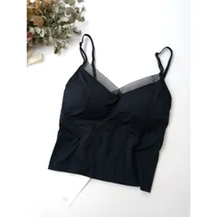 ◯新品 kicuri キクリ Sheer Camisole シアーキャミソール シャーリング Free 黒 ブラック (123Y＋7272)26N