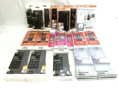 スマホケース×15 ラスタバナナ シャープなど 保護フィルム×15 汎用AC充電器×1 おまとめセット まとめ売り 長期保管 未使用■