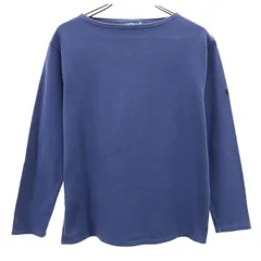 SAINT JAMES セントジェームス 長袖 ボートネック バスクシャツ XS 青紺 レディース 古着