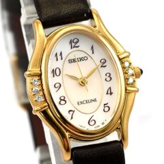 稼動品　SEIKO エクセリーヌ 6Pダイヤ レディース腕時計 電池交換済 送料無料 セイコー SEIKO EXCELINEエクセリーヌ 6P