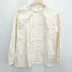 ◇ Θ ehka sopo エヘカソポ スタンドカラー フリル 長袖 シャツ ブラウス サイズF ベージュ系 レディース E  【1501160035974】