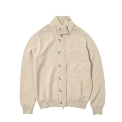 GRAN SASSO グランサッソ / ニットカーディガン スタンドカラー ミドルゲージ ヴァージンウール100% ベージュ 399606のサムネイル