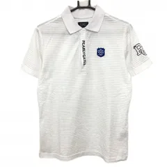 ★特価★パーリーゲイツ 半袖ポロシャツ 白×ネイビー 凹凸生地 ロゴ刺しゅう メンズ 4(M) ゴルフウェア PEARLY GATES