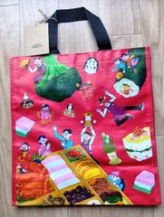 成城石井　エコバッグ　イラスト入レッド　【新品未使用】【送料無料】