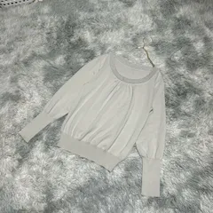 【日本製】INDIVI インディヴィ  ニット【38】大人カワイイ  レディース  グレー系  灰色  【送料無料】