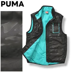 【美品】 プーマ PUMA シャドーカモフラージュ 中綿 ベスト ブラック メンズ スポーツ ランニング