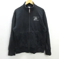 C■ナイキ/NIKE ロゴ刺繡 フルジップ スウェット/パーカー【XL】黒/MENS■110【中古】■