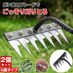 【2個セット】 草取り 草刈り レーキ 草取り道具 草刈レーキ 根こそぎ 草取りレーキ 草取り器 草刈り道具 熊手 除草レーキ 除草 くわ 鍬 ステンレス 草刈り道具  雑草 雑草抜き ガーデニング 農業 畑 耕す くさかり くさとり くまで 6歯タイプ